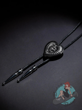 Katakomb Skull Flower Locket Bolo Tie