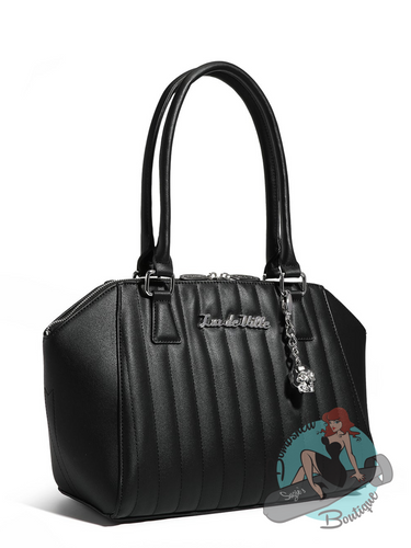 black ladies handbag by lux de ville. Pin up style rockabilly fashion accessory.