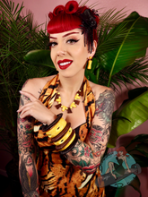 Pinup My Fair Munster wearing Splendette Tropical jewellery