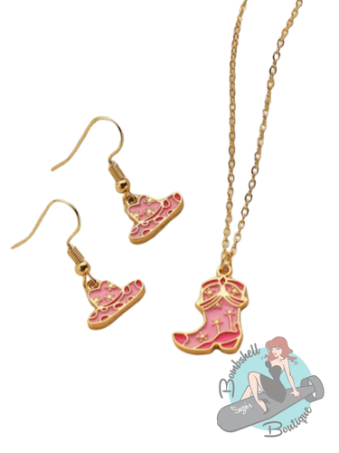 Bombshell Bling Pink Cowgirl Jewellery Set