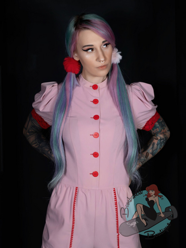 Vintage freakshow clown jumpsuit for goth girl clothing