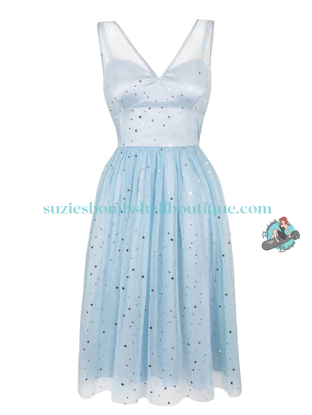 hell bunny blue dress Hell Bunny Blue Claudia 50's Dress