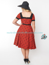 Unique Vintage Polka Dot Swing Dress