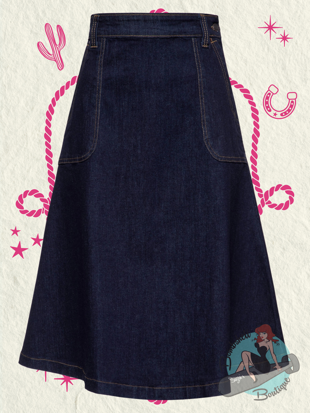 Queen Kerosin Denim Swing Skirt