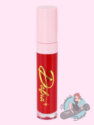 Dafna Beauty liquid lipstick in red. Complete your pinup makeup look with this high end beauty product that is long lasting.
