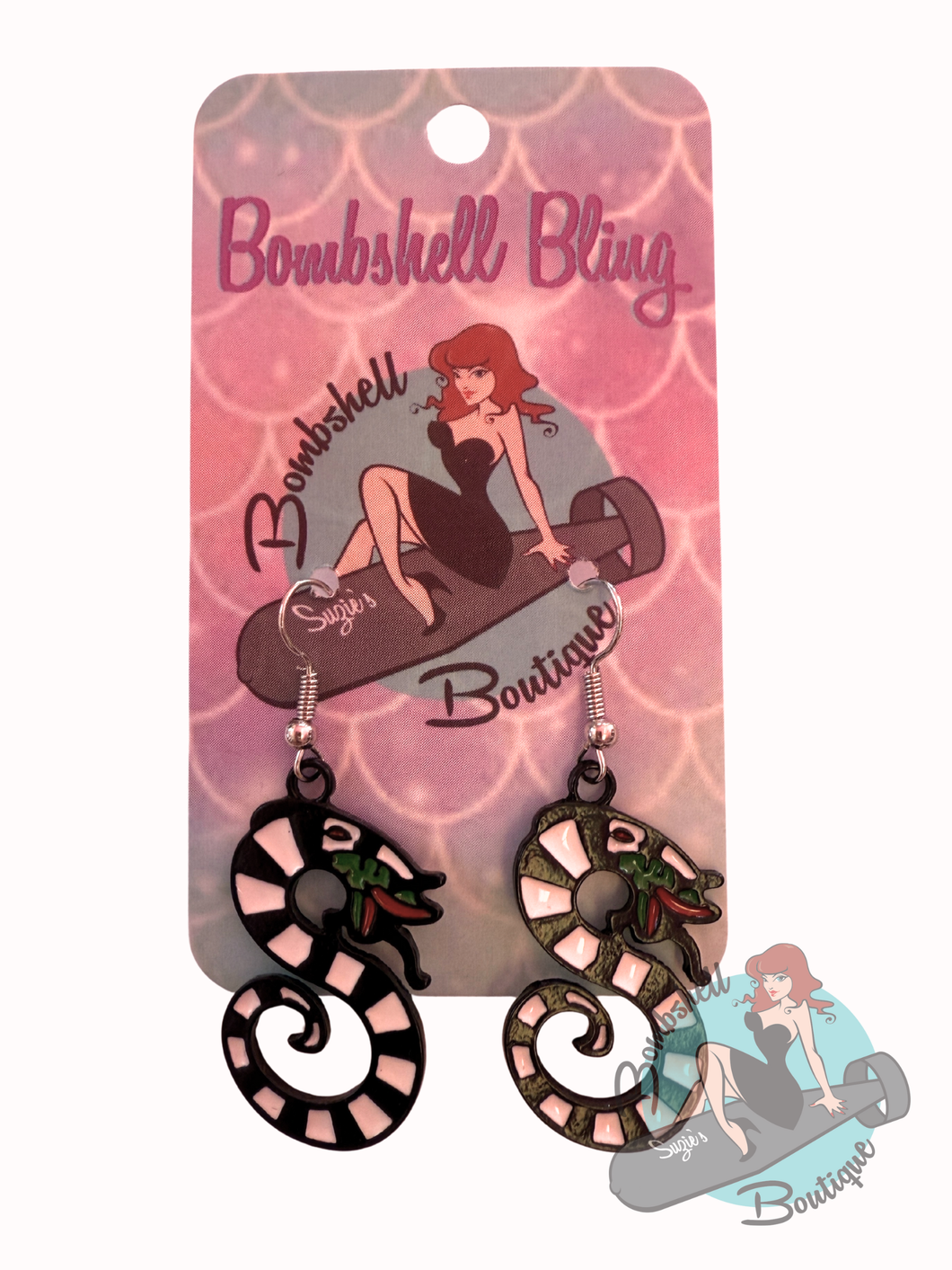 Earrings in shape of Sandworm from Beetlejuice