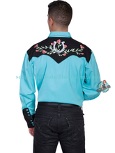 Scully Horseshoe Rose Embroidered Men's Shirt