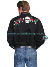 Scully Skull & Rose Embroidered Men's Shirt