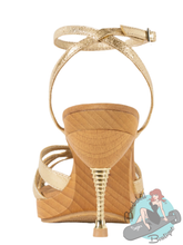 Nina Shoes Metal Heeled Golden Sandals