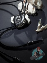 Katakomb Skull Flower Locket Bolo Tie