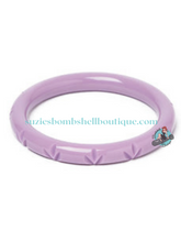 Splendette CanadaSplendette Heather Heavy Carve Narrow Bangle Regular Size Classic mauve lilac purple pastel tiki carved bracelet retro vintage 40s 50s pinup costume jewellery accessories Canadian Pin-Up Shop Suzie's Bombshell Boutique