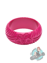 Splendette Iris Pink Heavy Carve Wide Bangle - Various Sizes