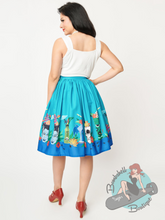 Unique Vintage Teal Tiki Monsters Swing Skirt