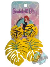 Bombshell Bling Tropical Leaf Earrings - Various Colours
