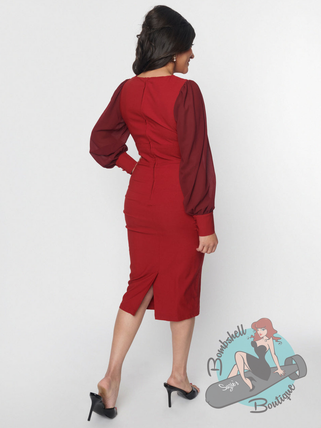 Unique Vintage Delores Burgundy Pencil Dress Suzie's Bombshell Boutique Unique Vintage Delores Burgundy Pencil Dress Suzie's Bombshell Boutique