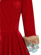 Banned Retro Nina Fur-Trimmed Velvet Swing Dress