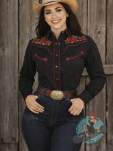 Vintage Roses Western Embroidered Shirt