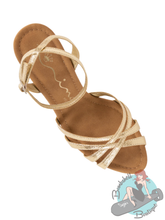 Nina Shoes Metal Heeled Golden Sandals