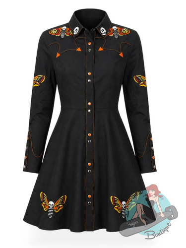 Western Evil Canada Death Head Moth rockabilly dress.