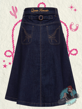 Queen Kerosin Denim Swing Skirt