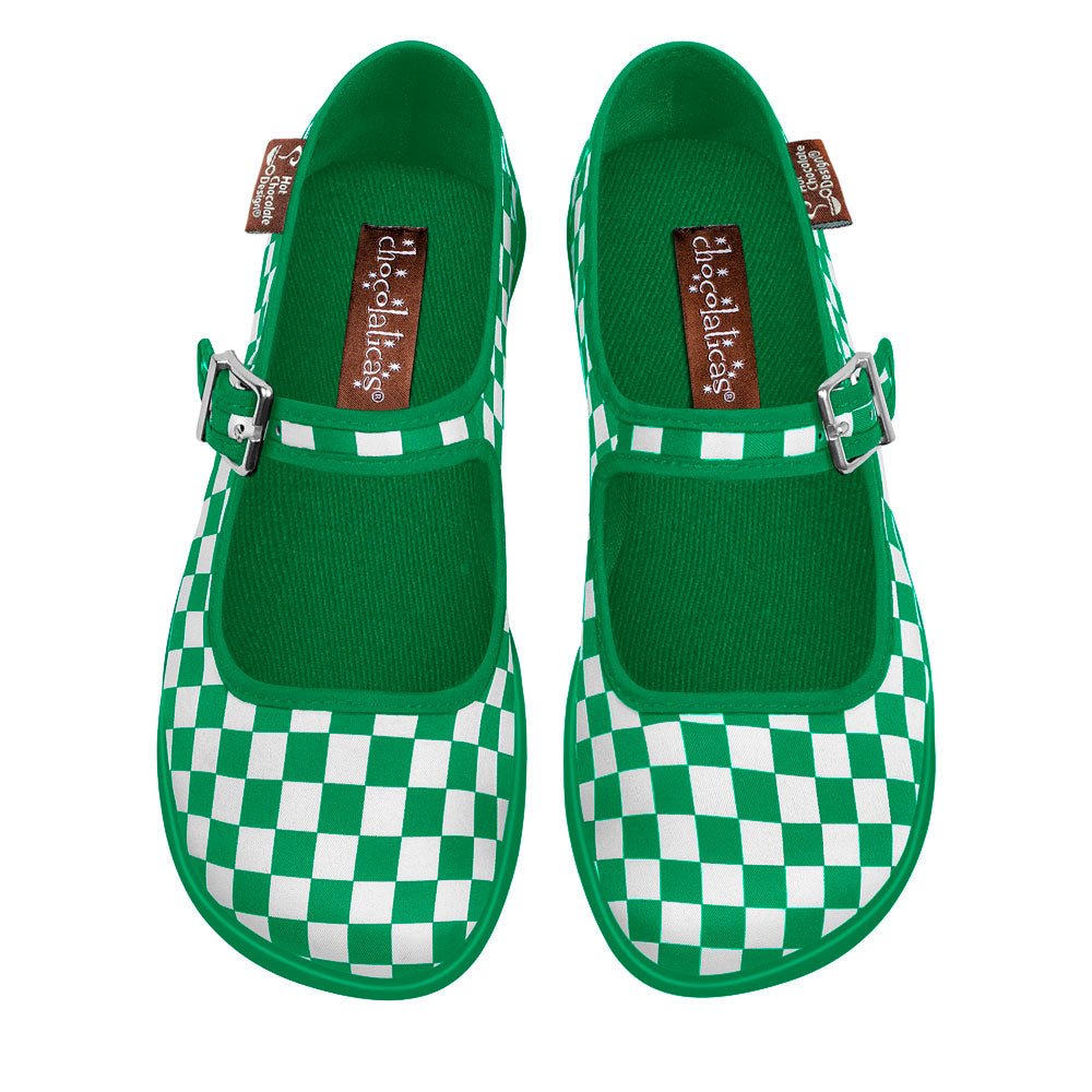 Chocolaticas® CHECKERS GREEN Women's Mary Jane Flat 🎀ONLINE EXCLUSIVE🎀