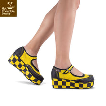 Chocolaticas® HAVANA CHECKERS YELLOW Women's Mary Jane Platform 🎀ONLINE EXCLUSIVE🎀