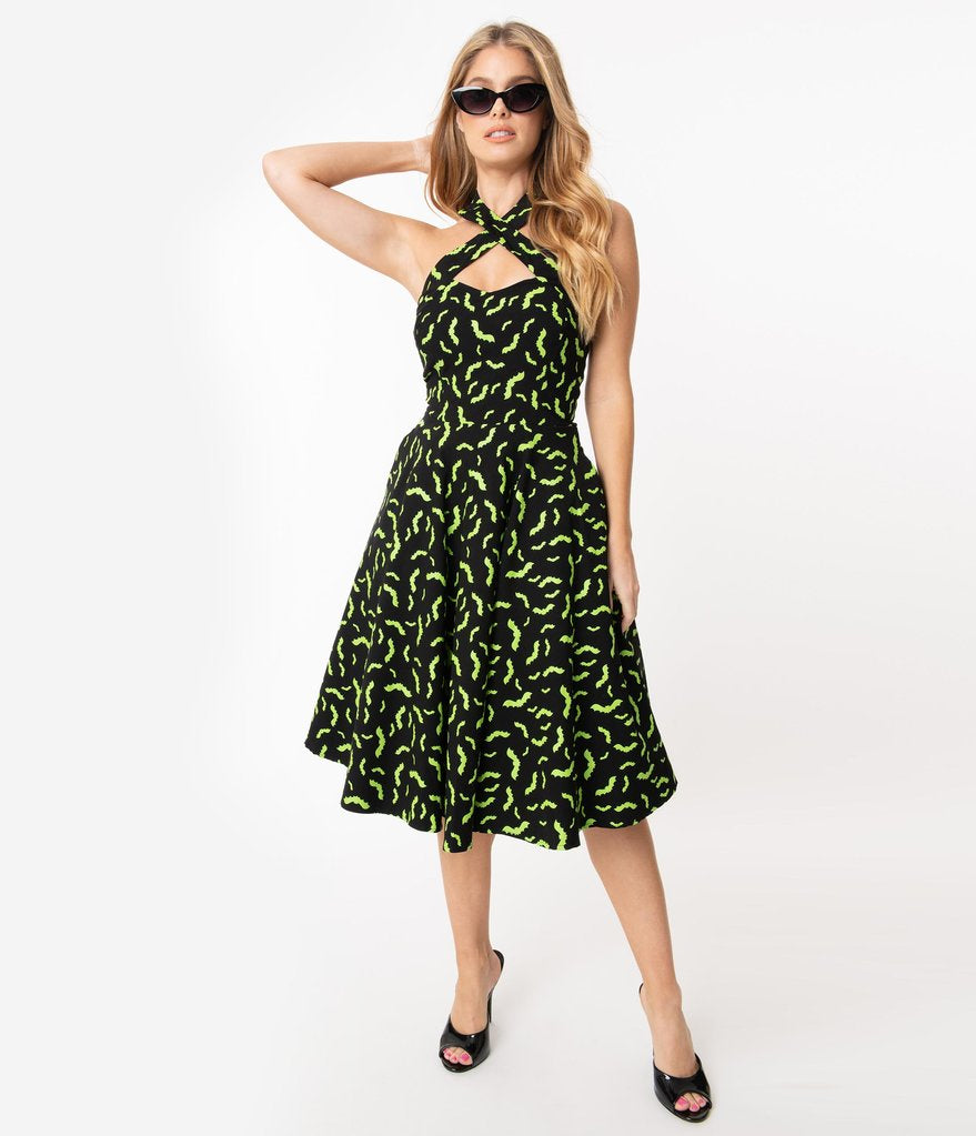 Unique Vintage Rita Green Bats Dress Suzie's Bombshell Boutique Unique Vintage Rita Green Bats Dress Suzie's Bombshell Boutique