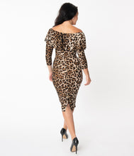 Unique Vintage Mae Wiggle Dress - Leopard Print