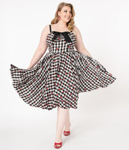 Unique Vintage Golightly Strawberry Gingham Swing Dress