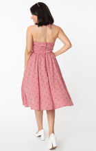 Unique Vintage Sheila Gingham & Cherry Swing Dress - Red
