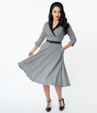 Unique Vintage Trudy Houndstooth Swing Dress