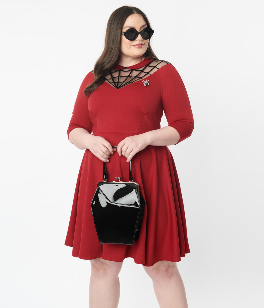 Unique Vintage Endora Spiderweb Fit & Flare Dress Suzie's Bombshell Boutique Unique Vintage Endora Spiderweb Fit & Flare Dress Suzie's Bombshell Boutique