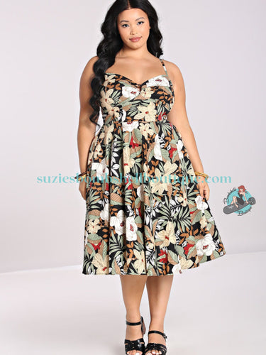 Hell Bunny for Suzie's Bombshell Boutique floral tiki swing dress pin up pinup pin-up rockabilly retro vintage fashion