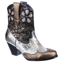 Irregular Choice Pollywood Boots Bronze and black shimmer sparkly gold boots cowboy cowgirl western westernwear county and western Dolly Parton heels boots for women retro vintage pinup county and western Canadian Pin-Up Shop Suzie's Bombshell Boutique