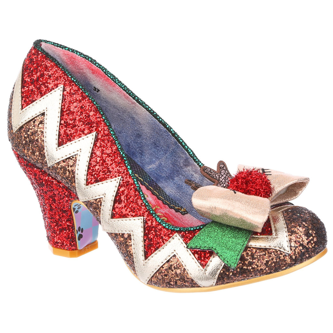 Irregular Choice Party Ready Shoes Christmas glitter reindeer heels for women retro vintage altfashion rockabilly pinup footwear Canadian Pin-Up Shop Suzie's Bombshell Boutique