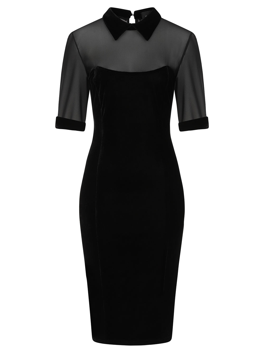 collectif wednesday skater dress ModCloth x Collectif Navy Blue Velvet Skater