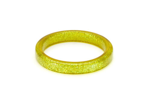 Splendette Chartreuse Glitter Bangle Midi Splendette Canada sparkly green yellow glitter bracelet retro vintage pinup 40s 50s rockabilly resin jewellery Canadian Pin-Up Shop Suzie's Bombshell Boutique Port Dover