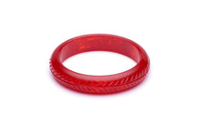 Splendette Poppy Red Fakelite Bangle - Midi retro vintage bakelite pinup jewellery Suzie's Bombshell Boutique