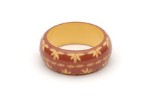 Splendette Wide Carved Bangle Café Splendette Canada cream and brown carved tiki bracelet retro vintage pinup jewellery Canadian Pin-Up Shop Suzie's Bombshell Boutique