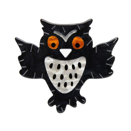Erstwilder A Halloween Hoot Brooch acrylic resin jewellery40s 50s retro vintage alt pinup pin-up fashion Suzie’s Bombshell Boutique