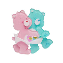 Erstwilder Care Bears Baby Hugs and Tugs Brooch Erstwilder Canada cute valentines care bear hugging acrylic pin resin jewelry cute costume jewellery altfashion retro vintage pinup jewellery Canadian Pin-Up Shop Suzie's Bombshell Boutique