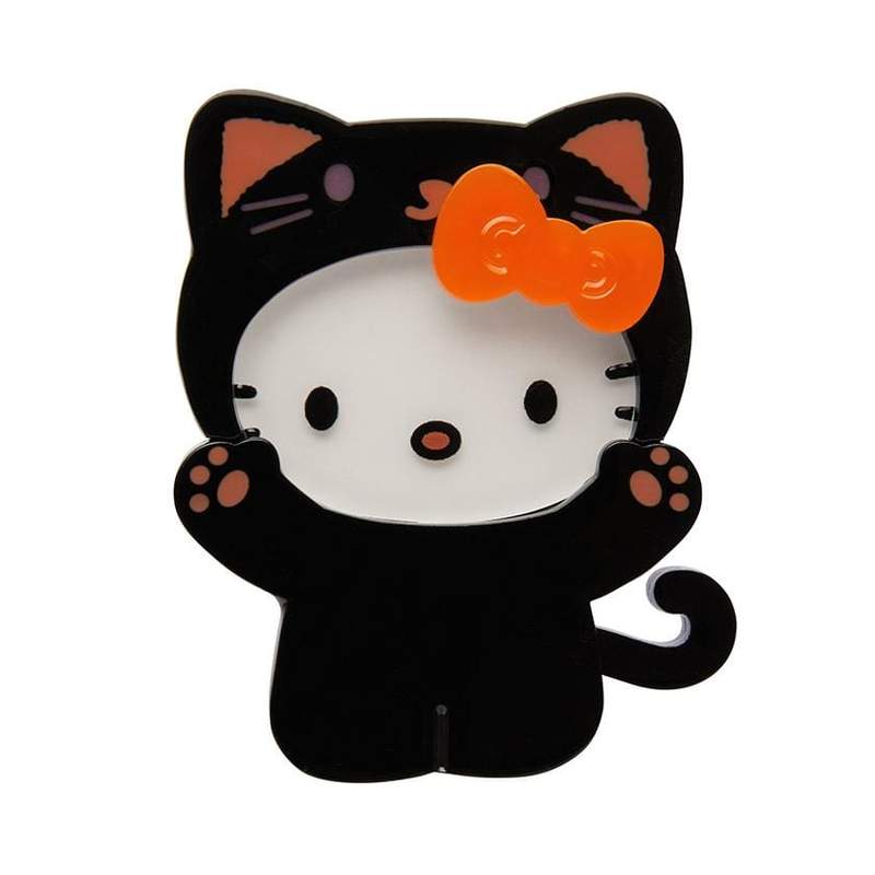 Erstwilder Hello Kitty Hello-ween Kitty Brooch Erstwilder Canada halloween hello kitty cat acrylic pin resin jewellery goth cute pinup retro vintage altfashion rockabilly jewellery Canadian Pin-Up Shop Suzie's Bombshell Boutique