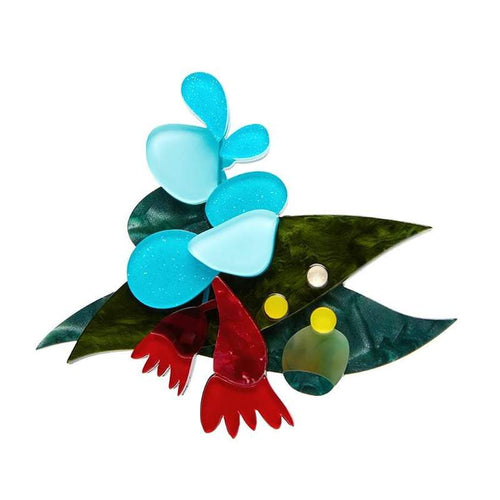 Erstwilder An Australian Christmas Christmas Holly-Days Brooch Holly retro vintage acrylic resin pinup jewellery Canadian Pin-Up Shop Suzie's Bombshell Boutique