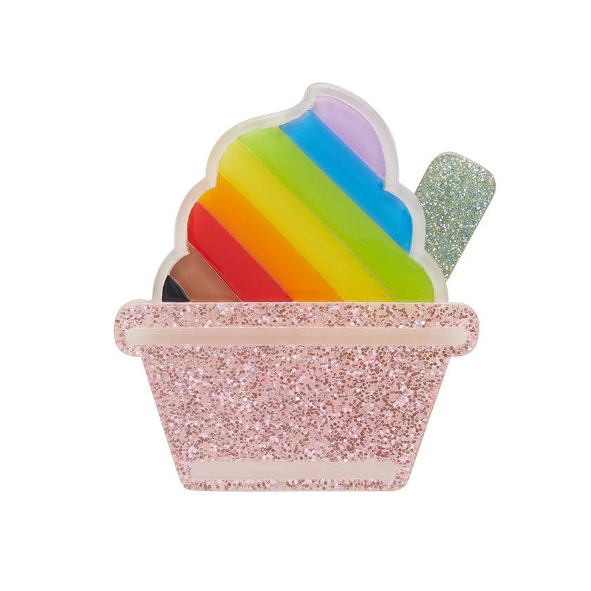 Erstwilder Ice Cream Acceptance Brooch LGBTQ love is love acrylic resin pinup jewellery Suzie's Bombshell Boutique