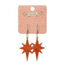 Erstwilder Essentials Starburst Ripple Glitter Drop Earrings - Orange