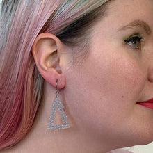 Erstwilder Tree Glitter Resin Drop Earrings - Silver
