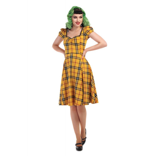 Collectif for Suzie's Bombshell Boutique Mimi Clueless tartan plaid check retro vintage pin-up pinup swing dress