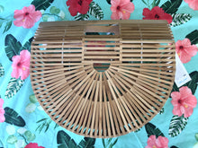 Bamboo Tiki Purse Natural retro vintage pinup tiki 40s 50s bamboo wicker handbag for women Canadian Pin-Up Shop Suzie's Bombshell Boutique